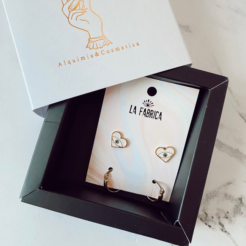 Aros Argolla Set Medici + caja de regalo