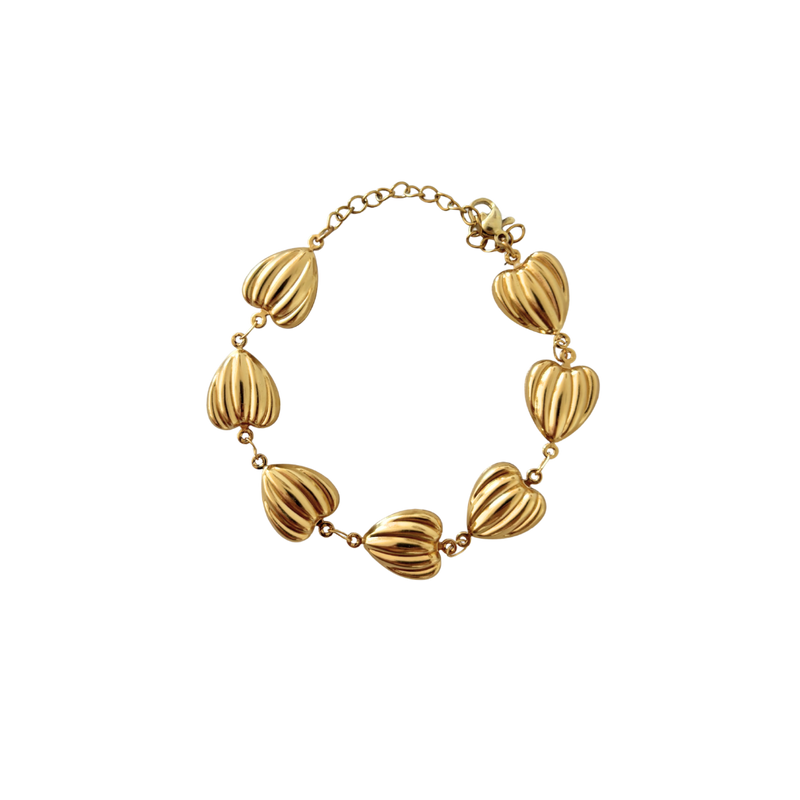 Pulsera Corazones Bold Gold
