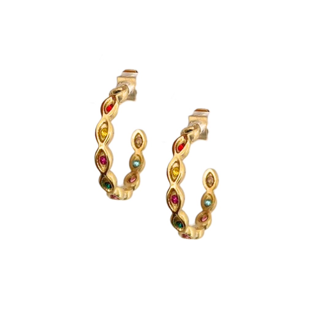 Aros Argollas Mystic Acero Dorado