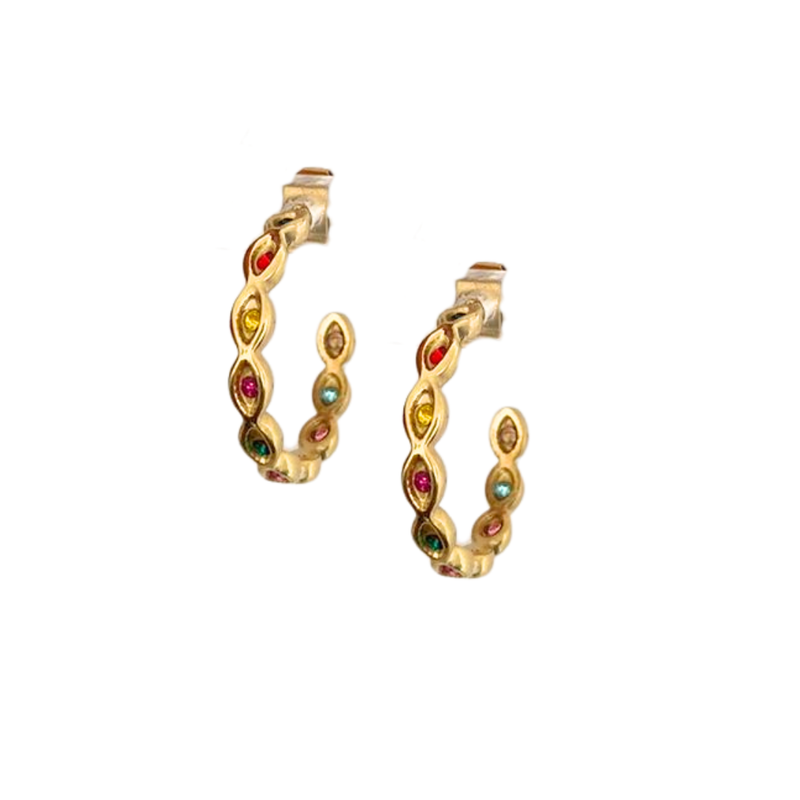 Aros Argollas Mystic Acero Dorado