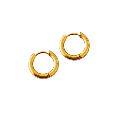 Argollas Básicas Unisex en Acero Inoxidable Dorado – Resistentes al Agua