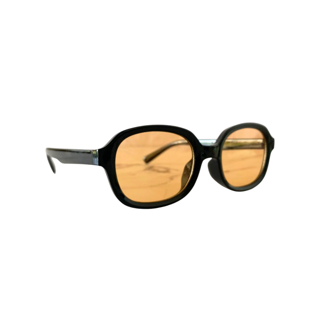 Anteojos Amber Retro – Negro Minimalista + Lentes Ámbar UV400