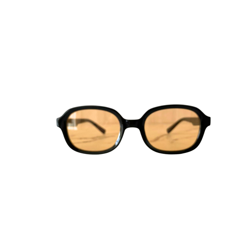 Anteojos Amber Retro – Negro Minimalista + Lentes Ámbar UV400