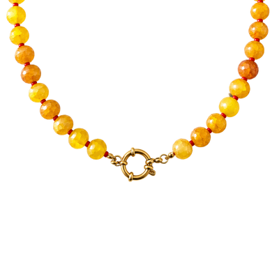Collar de Cristales Amarillo Handmade | Personalizable con Charms