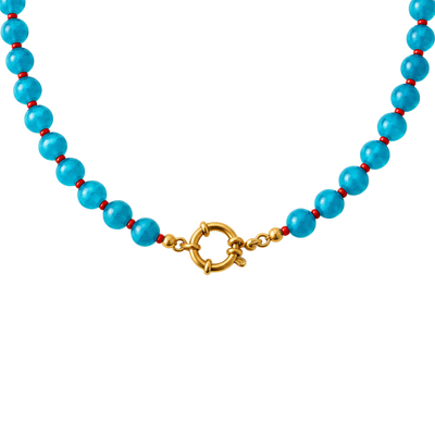 Collar de Cristales Turquesa Handmade | Personalizable con Charms libre de niquel