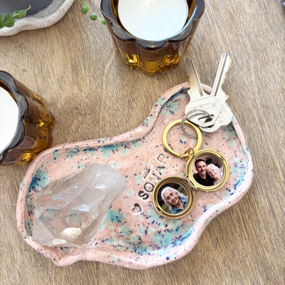 Llavero Redondo Dorado con foto