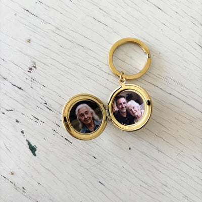 Llavero Redondo Dorado con foto