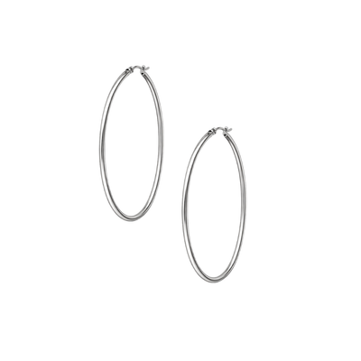 Aros Argollas Mary Plateado de Acero 25 mm – Las Básicas de Siempre