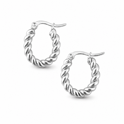 Aros Argollas Barroco – Aros Trenzados Acero Plateado