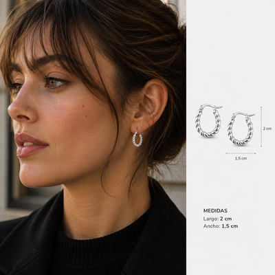 Aros Argollas Barroco – Aros Trenzados Acero Plateado