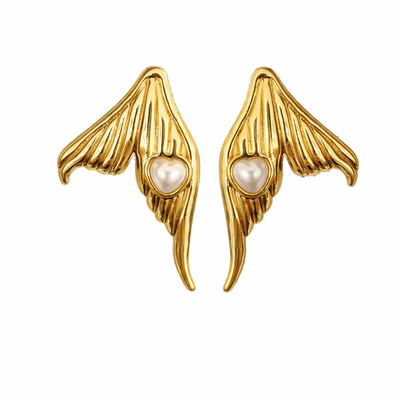 Aros Sirena con Perla Corazón