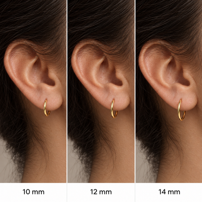 Set 3 Pares de Argollas de Acero Inoxidable 10, 12 y 14 mm –  Unisex