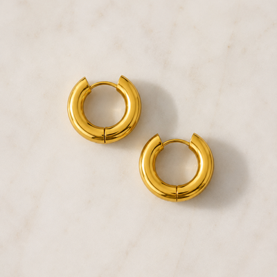 Aros Argollas Doradas de Acero para Pieles Sensibles – 20 mm