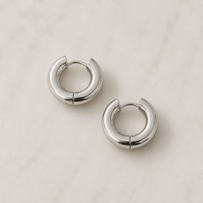 Aros Argollas Plateadas de Acero Hipoalergénico – 20 mm