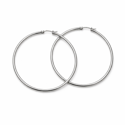 Aros Argollas Mary Plateado de Acero 25 mm – Las Básicas de Siempre