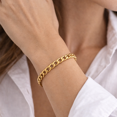 Pulsera Grecia Dorada de Acero Inoxidable