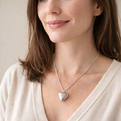 Collar con foto Colgante Relicario Guardapelo Plateado Love