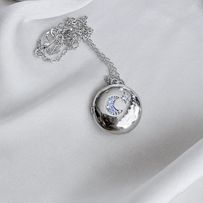 Collar Colgante Relicario para guardar foto en  Baño de oro  y Circones