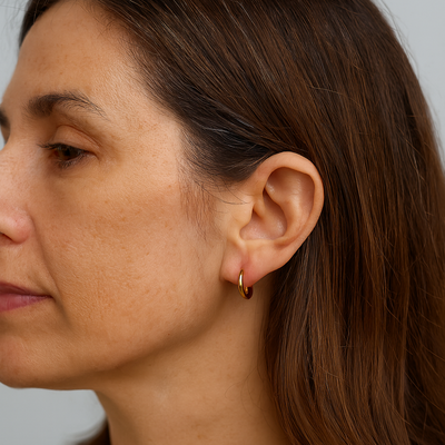 Aros Argollas Basicas Dorado Joan Pequeñas