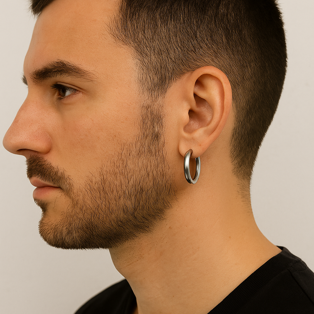 Aros Argollas Básicas Unisex  Plateado