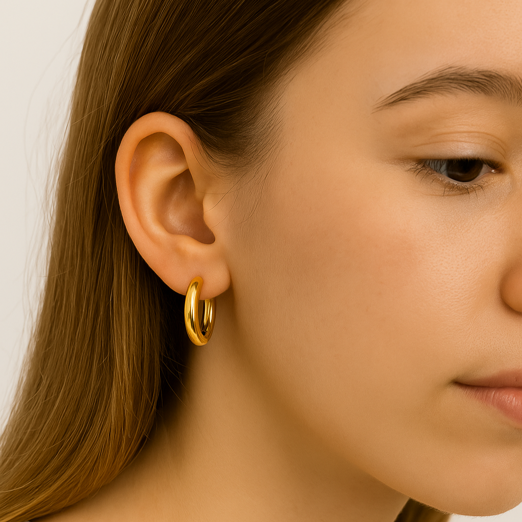 Aros Argollas basicos unisex   Dorado