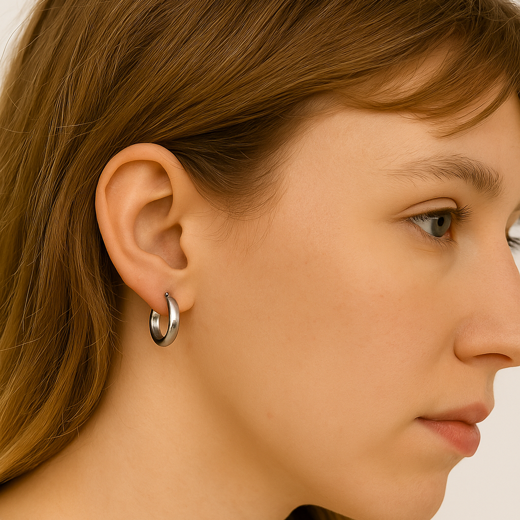 Aros Argollas Plateado Joan 15 mm