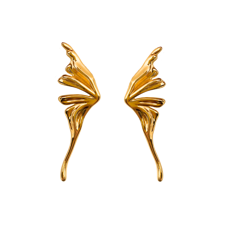 Aros Mariposas Doradas – Diseño etéreo en acero hipoalergénico