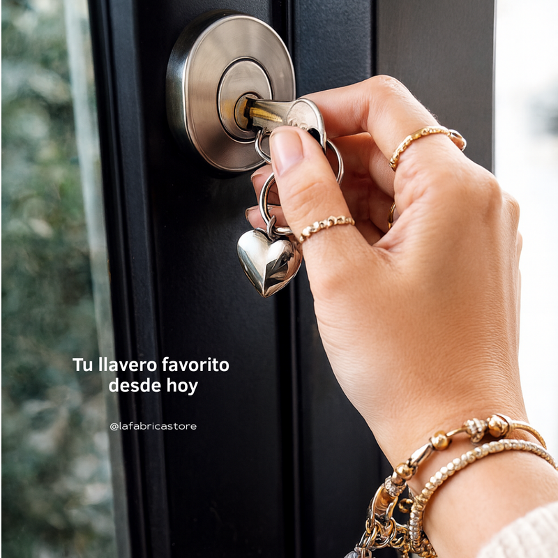 Llavero Corazon Plateado con foto