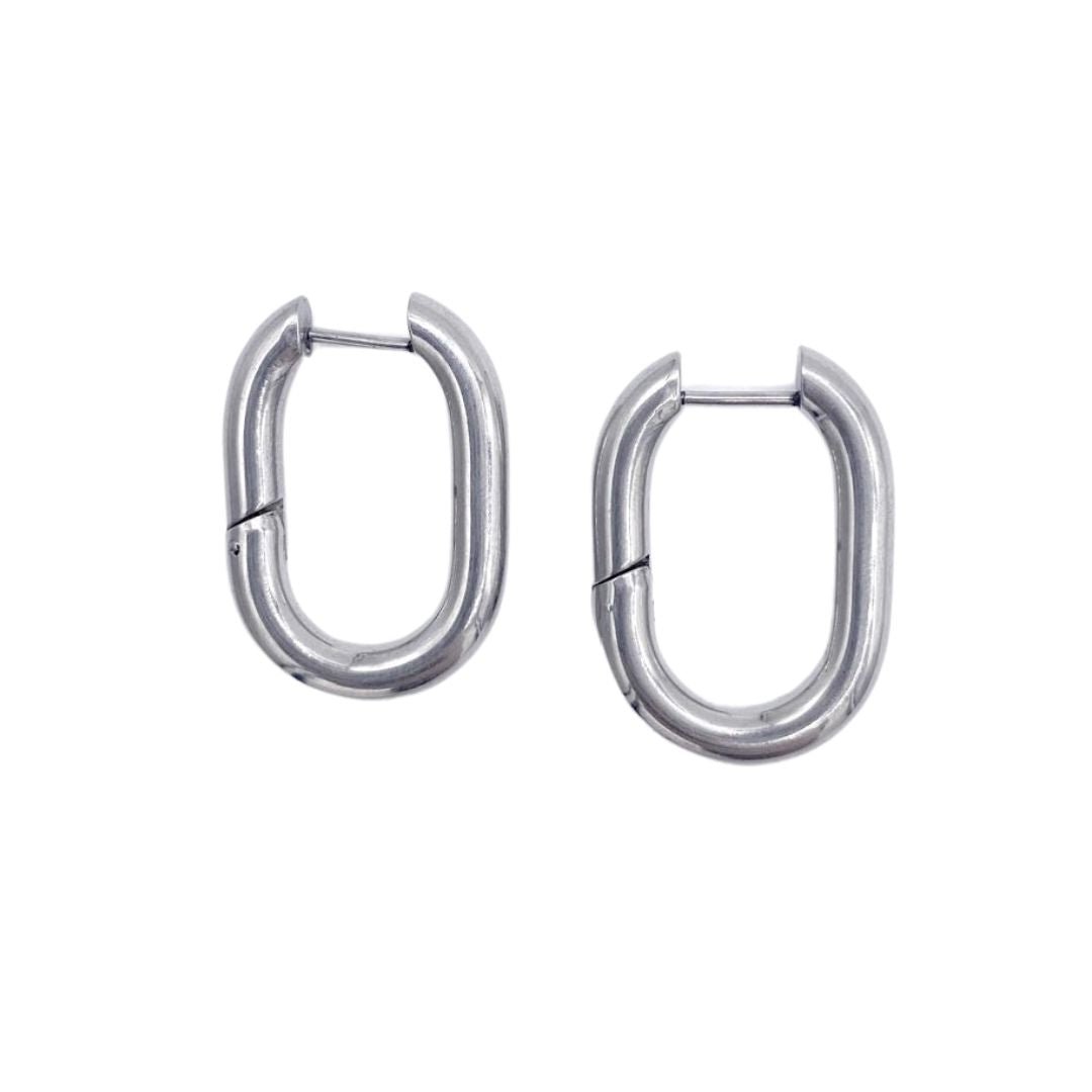 Aros Argollas Tiziano Bold Plateado - La Fábrica Store