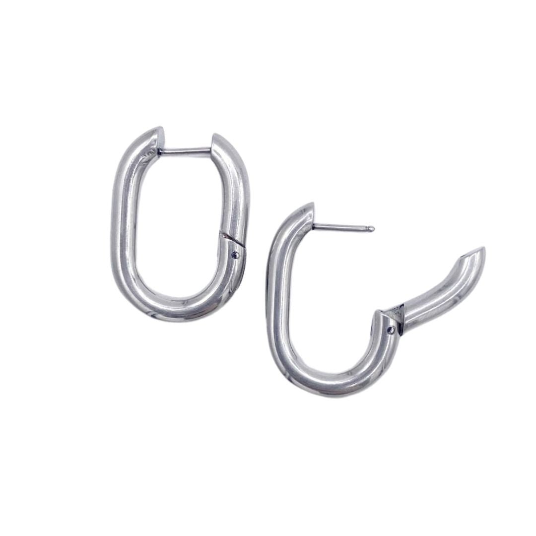 Aros Argollas Tiziano Bold Plateado - La Fábrica Store