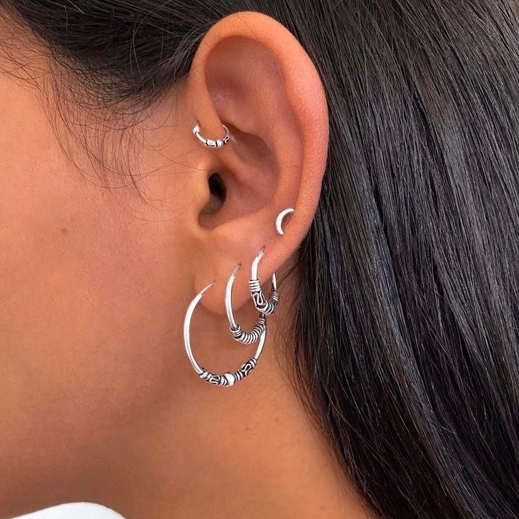 Aros Argolla Plata Bali 16 Mm - La Fábrica Store