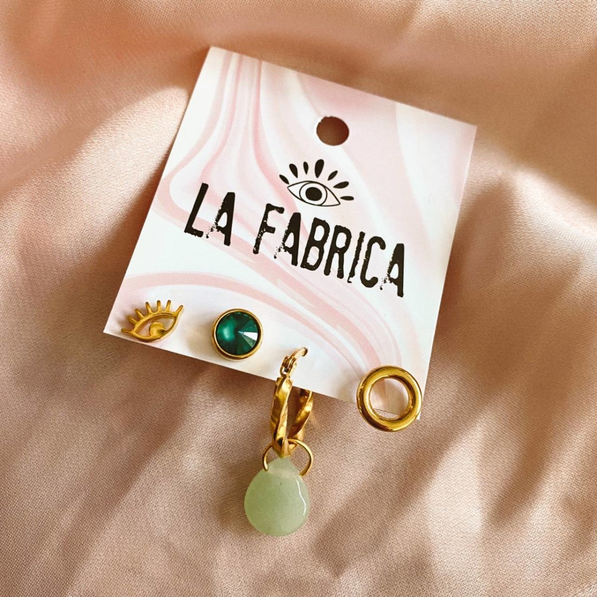 Aros Argolla Set Esmeralda - La Fábrica Store (6611084542014)