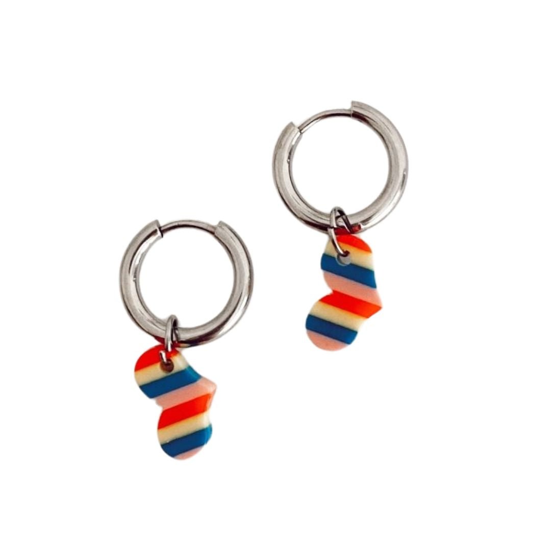 Aros Argollas Plateado Felicidad - La Fábrica Store