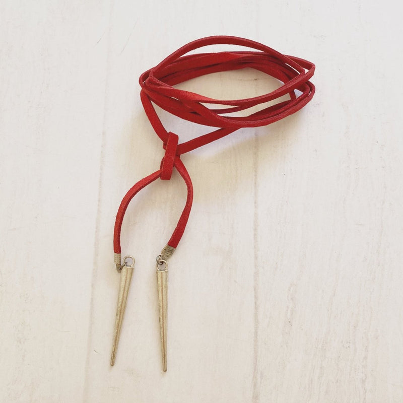 Choker Lazo Emma Rojo Gamuza