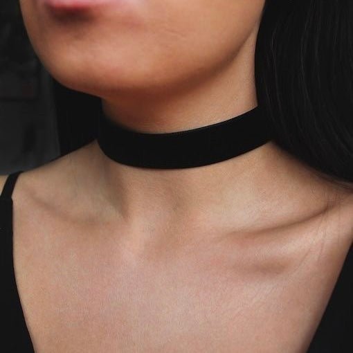 Gargantilla Choker Negro Terciopelo  Ajustable