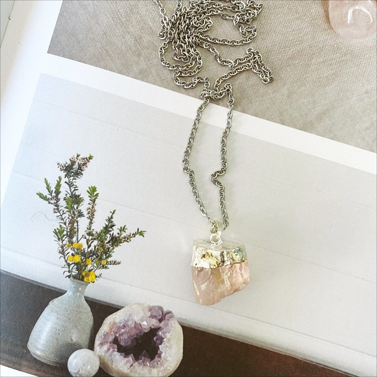 Collar Asteria Cuarzo Rosa - La Fábrica Store (6798624489534)