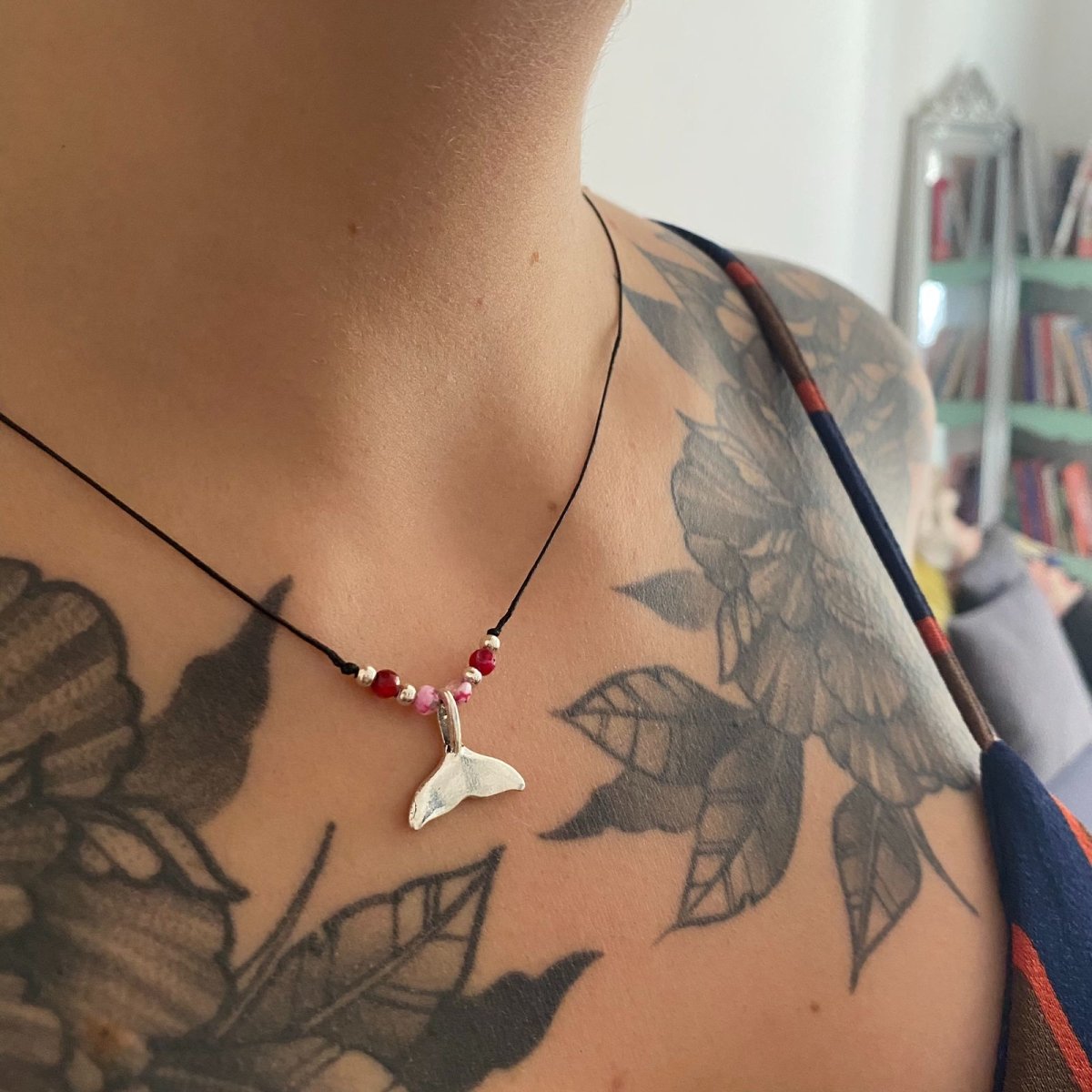 Collar Mar Colita de Ballena con Agathas de colores